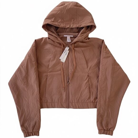 New Victoria's Secret Tan Caramel Hooded Windbreaker Jacket - Picture 2 of 4